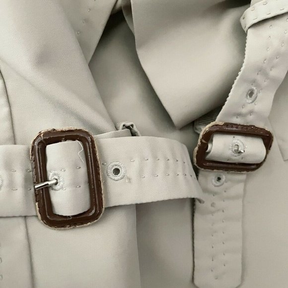 Moschino Couture Double Breasted Pleated Collar Trench Coat Nude Sz 8 US - Picture 3 of 6